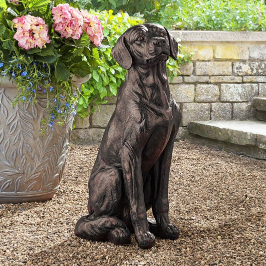 Sitting Labrador Dog Statue