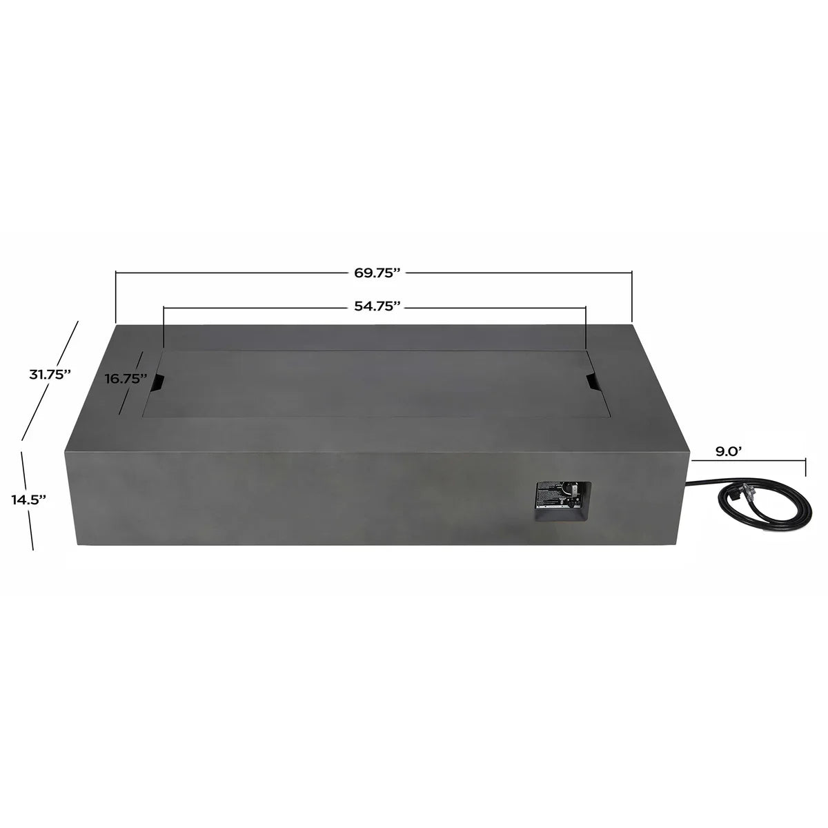 Real Flame Monaco 70" Rectangle Steel Propane or Natural Gas Fire Pit Table