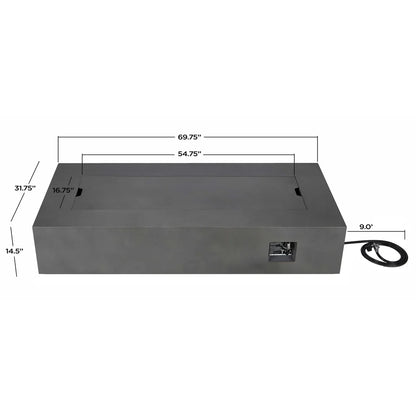Real Flame Monaco 70" Rectangle Steel Propane or Natural Gas Fire Pit Table