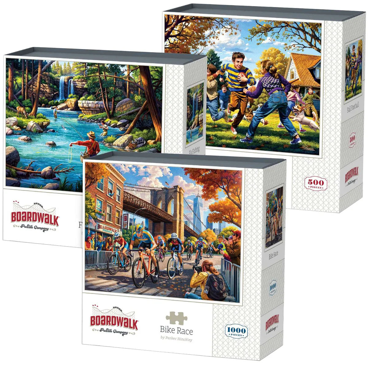 Boardwalk Assorted Jigsaw Puzzles, 3-pack