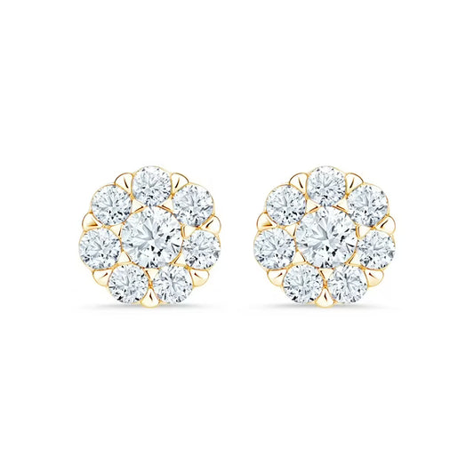Lab Created Diamond Flower Earrings in 14K Gold, 1.00 C.T.T.W.