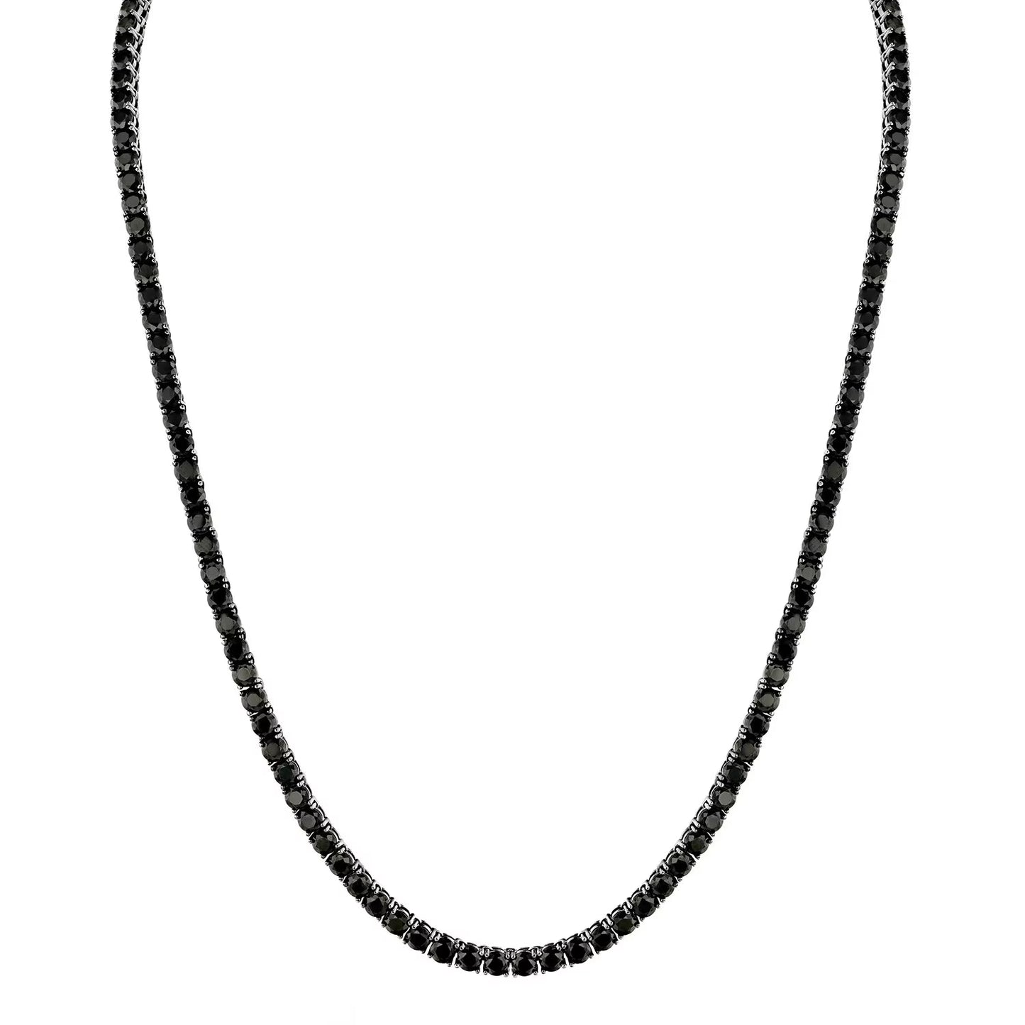 Men's Gemstone Tennis Necklace in Sterling Silver