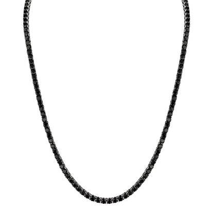 Men's Gemstone Tennis Necklace in Sterling Silver