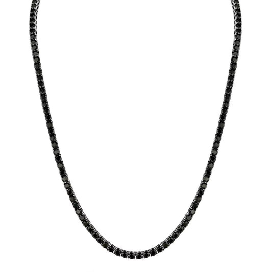Men's Gemstone Tennis Necklace in Sterling Silver