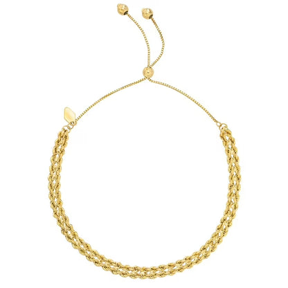 Kissing Hearts Bolo Bracelet in 14K Gold
