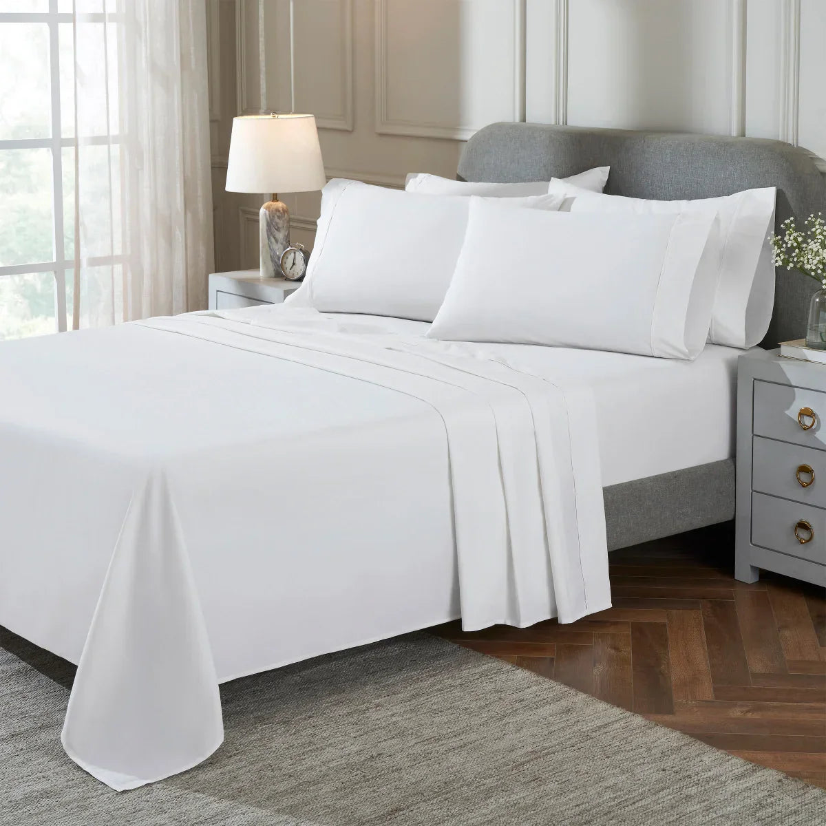 Therapedic 300 Thread Count 6-piece Peached Percale Sheet Set
