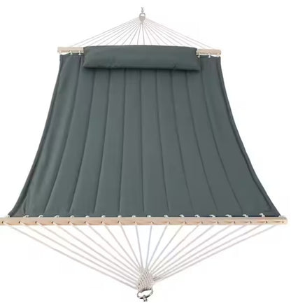 2-Person Hammock with Hardwood Spreader Bar and Pillow