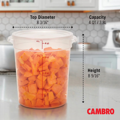 Round Translucent Food Container with Lid, 4 qt., 3 pk.