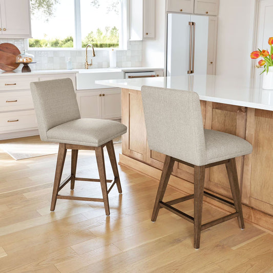 Hastings Fabric Swivel Counter Stool, Brown