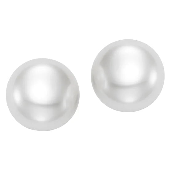 Freshwater Cultured 12-13mm Button Pearl 14kt Yellow Gold Earrings