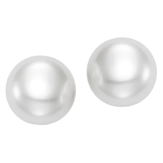 Freshwater Cultured 12-13mm Button Pearl 14kt Yellow Gold Earrings