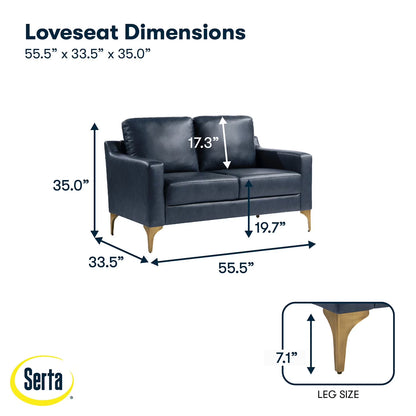 Fleming Faux Leather Loveseat
