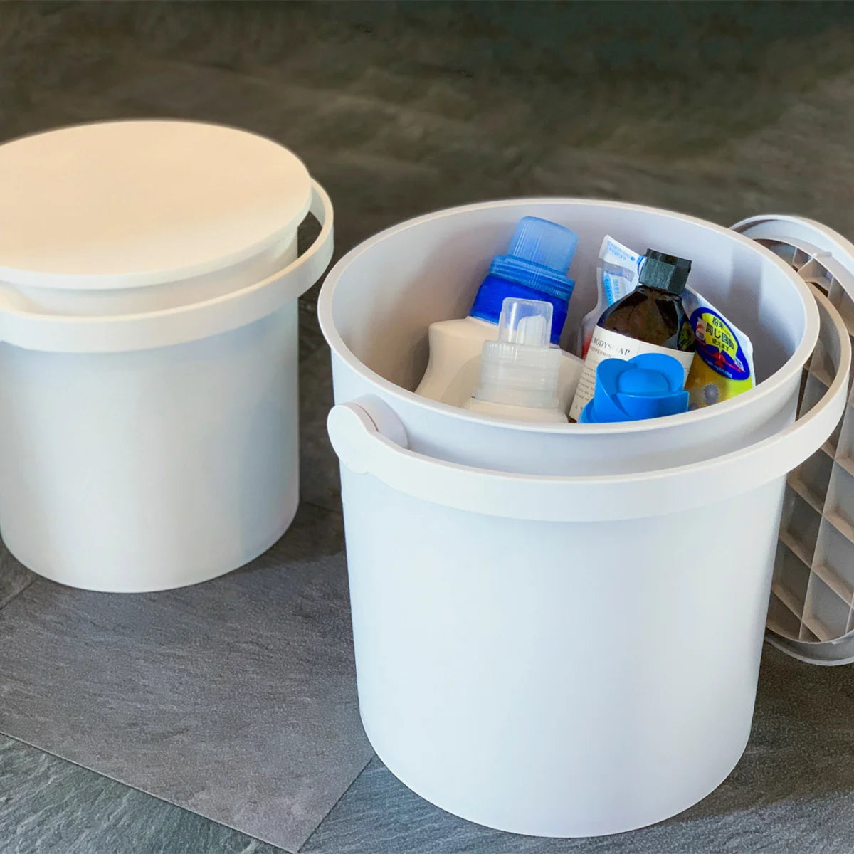 4-Gallon Decorative Storage Bucket with Lid & Handle, 4-pack - Thumbnail 4