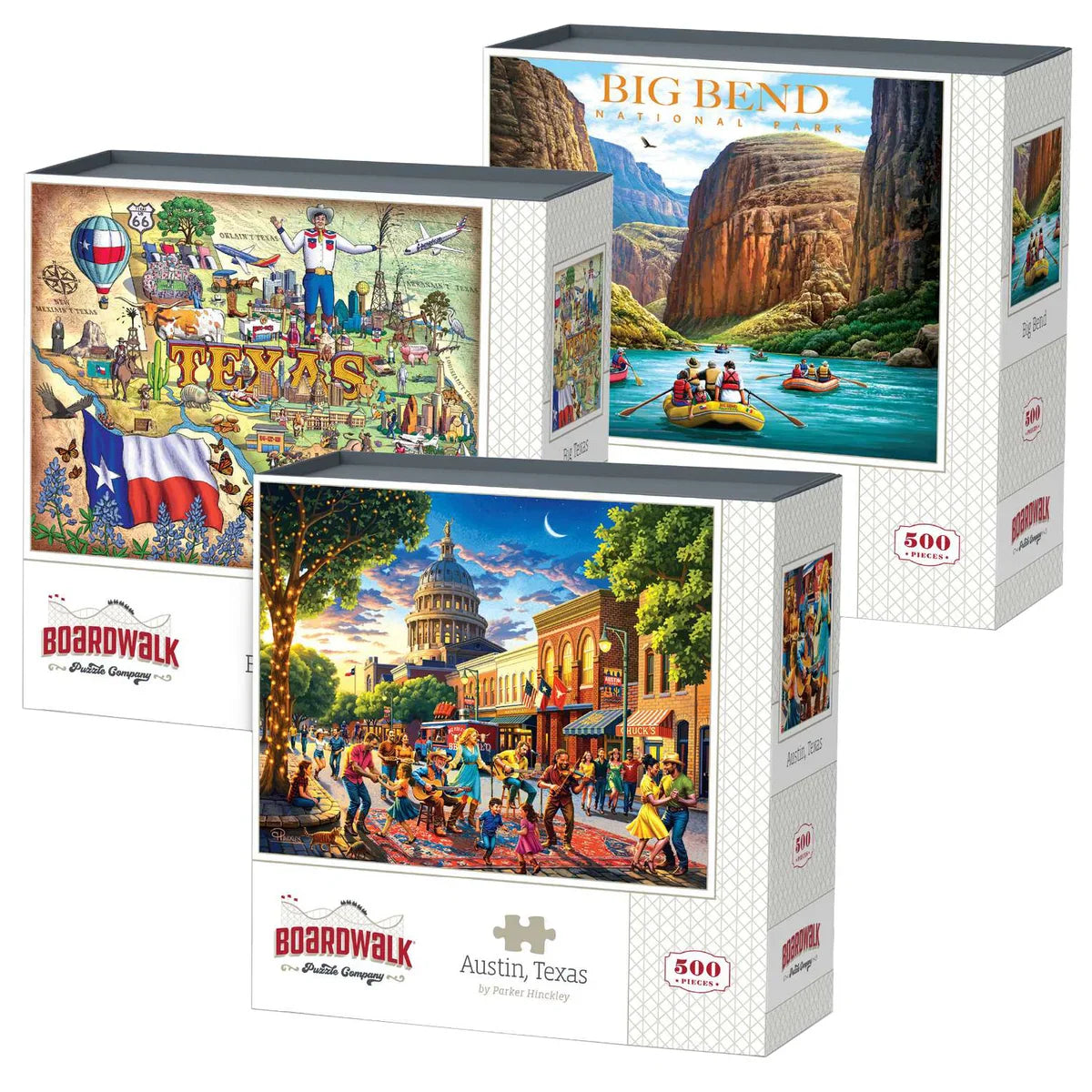 Boardwalk Assorted Jigsaw Puzzles, 3-pack