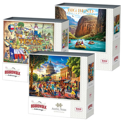 Boardwalk Assorted Jigsaw Puzzles, 3-pack