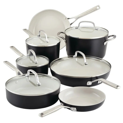 12-piece Hard Anodized Ceramic Non-Stick Cookware Set