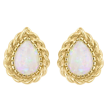 Australian Opal 14kt Yellow Gold Earrings