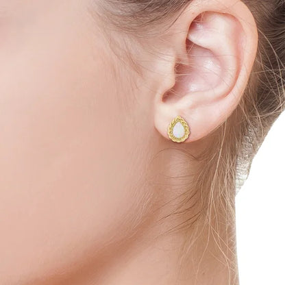 Australian Opal 14kt Yellow Gold Earrings