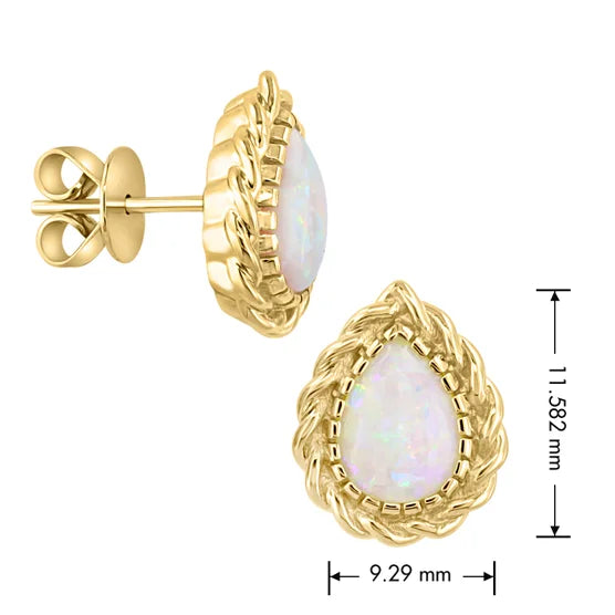 Australian Opal 14kt Yellow Gold Earrings
