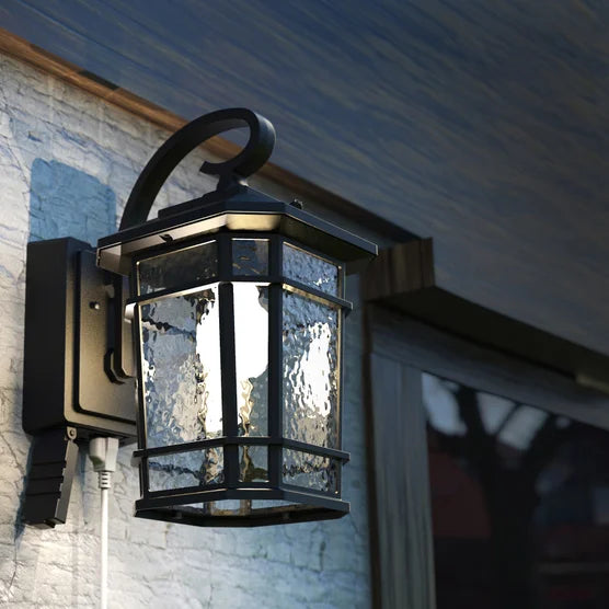 Outdoor LED Wall Lantern with Power Outlet