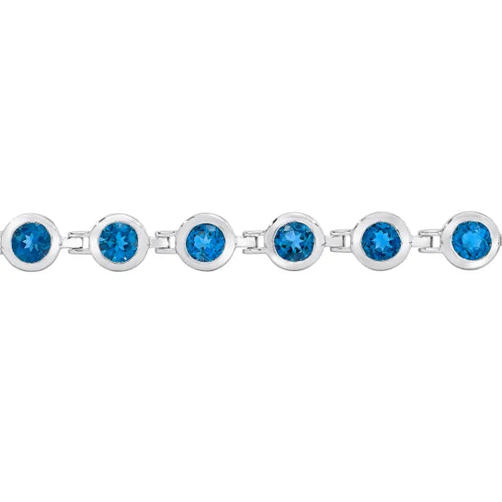 London Blue Topaz 14kt White Gold Bracelet
