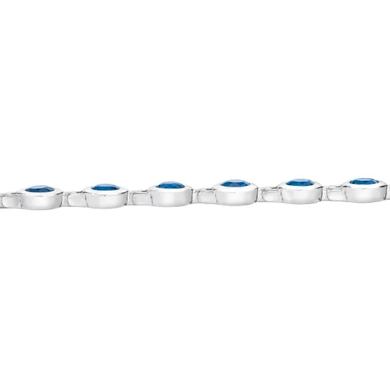 London Blue Topaz 14kt White Gold Bracelet