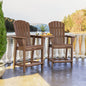 Polywood Portside 3-piece Shellback Counter Chair Set with Connecting Table