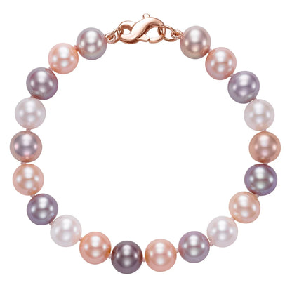 Multi-pink Pearl Bracelet With 14kt Rose Gold Clasp