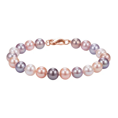 Multi-pink Pearl Bracelet With 14kt Rose Gold Clasp