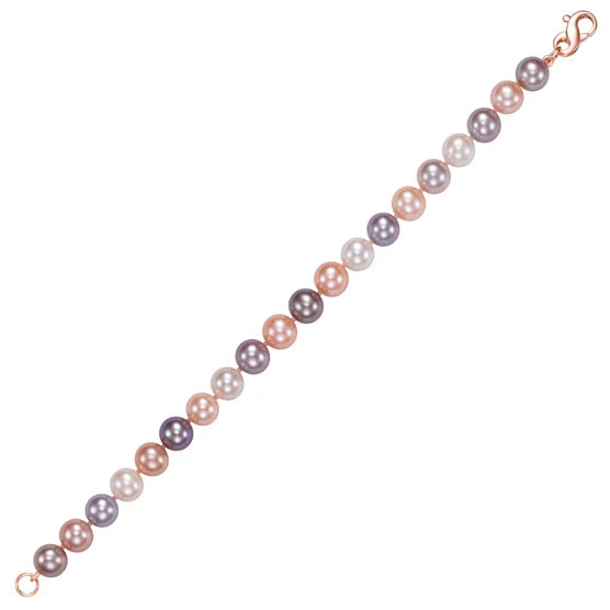 Multi-pink Pearl Bracelet With 14kt Rose Gold Clasp