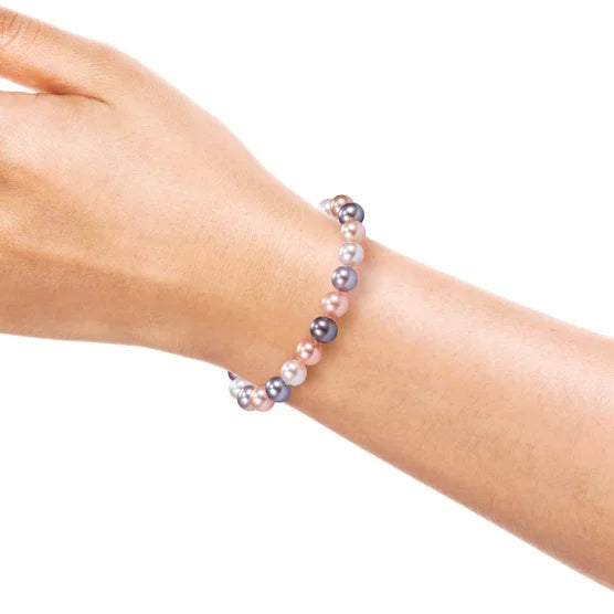 Multi-pink Pearl Bracelet With 14kt Rose Gold Clasp