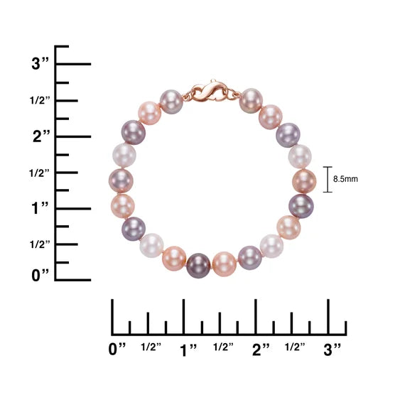 Multi-pink Pearl Bracelet With 14kt Rose Gold Clasp