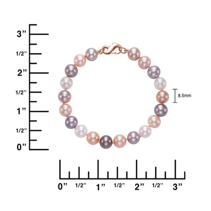 Multi-pink Pearl Bracelet With 14kt Rose Gold Clasp