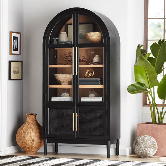 Enzo Storage Cabinet With Rattan Cabinet Doors