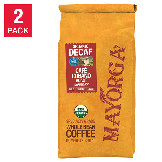 Mayorga Decaf Café Cubano Roast, Dark Roast, Whole Bean Coffee