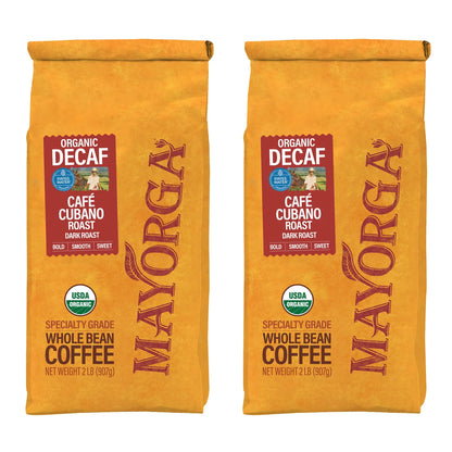 Mayorga Decaf Café Cubano Roast, Dark Roast, Whole Bean Coffee