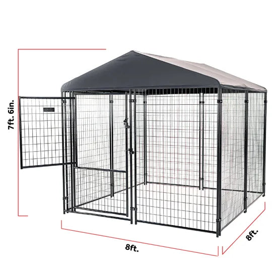 Dog Kennel 8'x8' with Privacy Screen