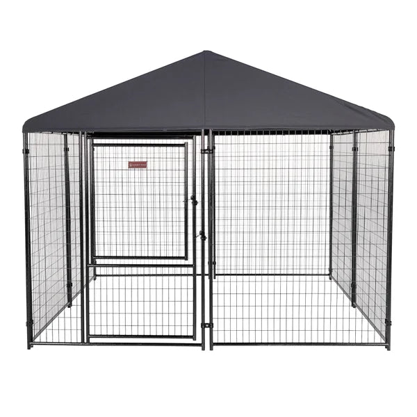 Lucky Dog STAY Series Presidential Dog Kennel 10'x10' with Privacy Screen