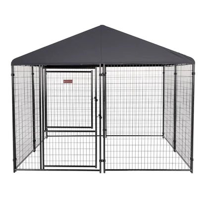 Lucky Dog STAY Series Presidential Dog Kennel 10'x10' with Privacy Screen