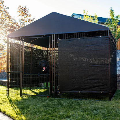 Lucky Dog STAY Series Presidential Dog Kennel 10'x10' with Privacy Screen