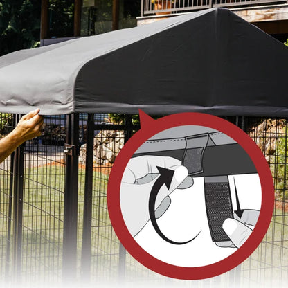 Lucky Dog STAY Series Presidential Dog Kennel 10'x10' with Privacy Screen