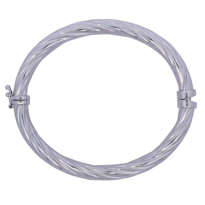 Twisted Bangle Bracelet in Sterling Silver