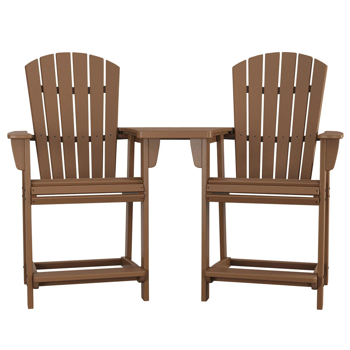Polywood Portside 3-piece Shellback Counter Chair Set with Connecting Table