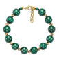 Green Malachite Bead 14kt Yellow Gold Bracelet