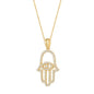 0.22 ctw VS2 Clarity, I Color Diamond 14kt Yellow Gold Hamsa Pendant