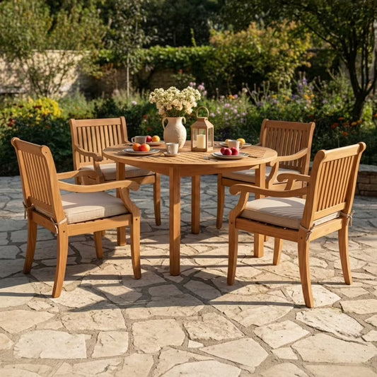 Mosko Teak Outdoor Dining Patio Set, 5pc