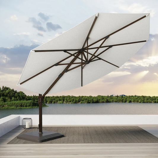 Seasons Sentry 13ft. Round Woodgrain Aluminum Cantilever Umbrella