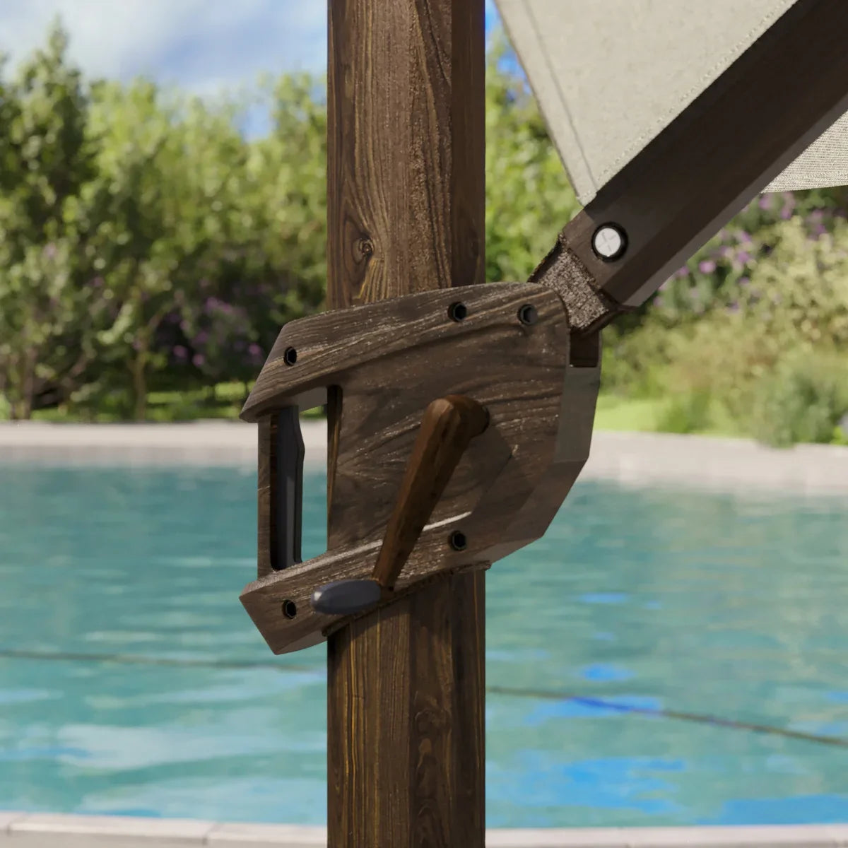 Seasons Sentry 13ft. Round Woodgrain Aluminum Cantilever Umbrella
