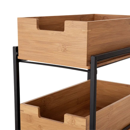 Bamboo 2-tier Sliding Drawer Organizer