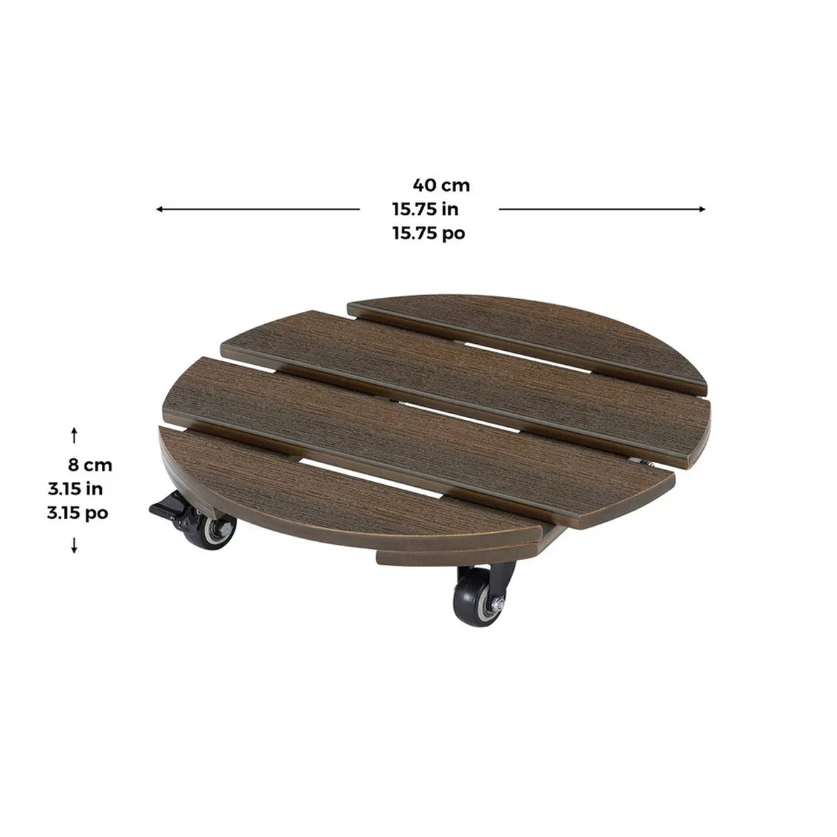 Faux Wood Plant Caddy, 2-pack